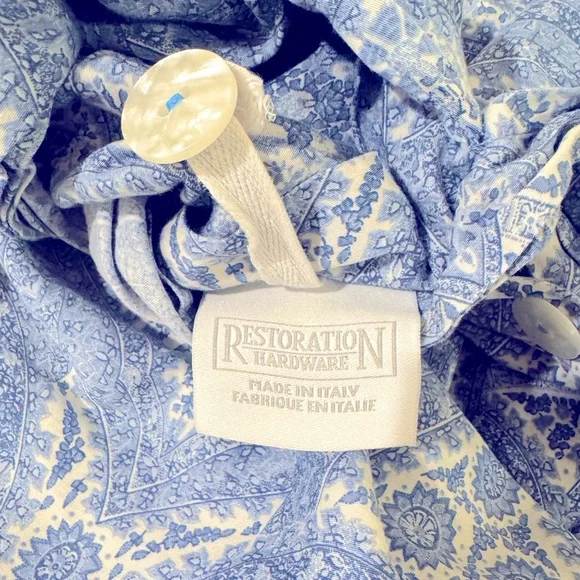 Restoration Hardware RH King Size Blue Italian Paisley duvet cover, 4 shams - Picture 7 of 11